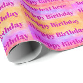Personalize Happy Birthday Wrapping Paper Geschenkpapier (Rolleneckpunkt)