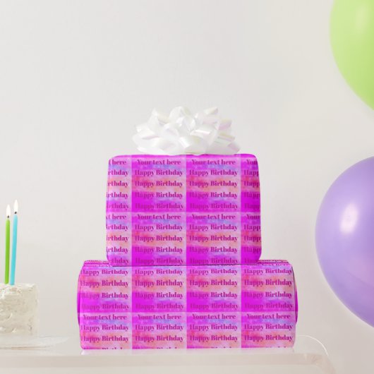 Personalize Happy Birthday Wrapping Paper Geschenkpapier (Partygeschenke)