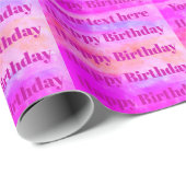Personalize Happy Birthday Wrapping Paper Geschenkpapier (Rolleneckpunkt)