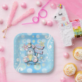Personalize - Happy Bunny Easter  Pappteller (Party)
