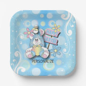 Personalize - Happy Bunny Easter  Pappteller (Vorderseite)