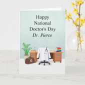 Personalize Happy Doctor's Day Doctor Office  Karte (Gelbe Blume)