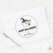 Personalize Happy Halloween Label Runder Aufkleber (Umschlag)