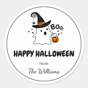 Personalize Happy Halloween Label Runder Aufkleber