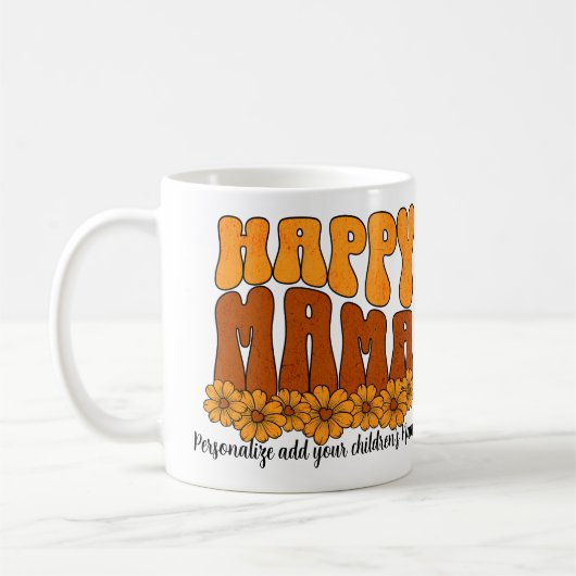 Personalize Happy Mama Browns Kaffeetasse (Links)