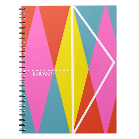 PERSONALIZE: Harlequin Pattern Notebook Notizblock (Vorderseite)