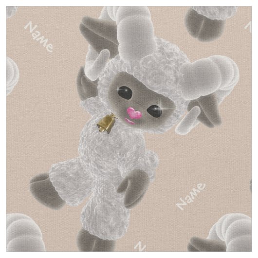 Personalize Hello Baby Plush Toy Ram Brown Stoff (Nahaufnahme)