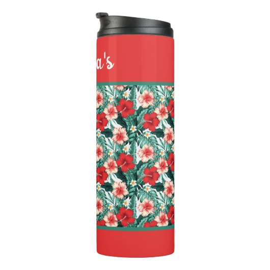 Personalize Hibiscus Flowered Thermosbecher (Nach rechts gedreht)