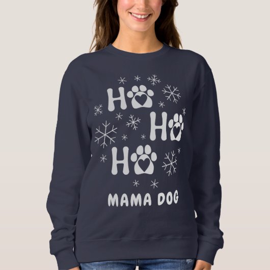 Personalize Ho Ho Ho Mama Dog Sweatshirt (Vorderseite)