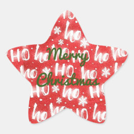 Personalize HO HO HO Weihnachtsaufkleber Stern-Aufkleber