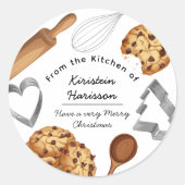Personalize Homemade Cookie Baking Theme  Runder Aufkleber (Vorderseite)