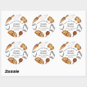 Personalize Homemade Cookie Baking Theme  Runder Aufkleber (Blatt)