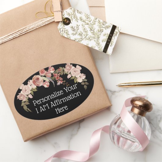 Personalize I Am Affirmation Christlich Ovaler Aufkleber (Schenken)