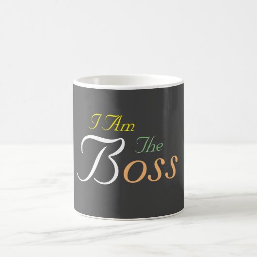 Personalize I is the Boss Light Gray Kaffeetasse (Mittel)