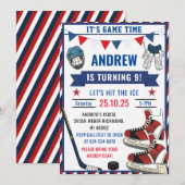 Personalize Ice Hockey Birthday Sports Party  Einladung (Vorne/Hinten)