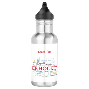 Personalize, Ice Hockey Coach Vielen Dank in Worte Edelstahlflasche