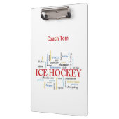 Personalize, Ice Hockey Coach Vielen Dank in Worte Klemmbrett (Links)