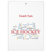 Personalize, Ice Hockey Coach Vielen Dank in Worte Klemmbrett (Rückseite)