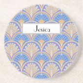 Personalize Indigo Scallop Petal Sandstone Coaster Getränkeuntersetzer (Vorne)