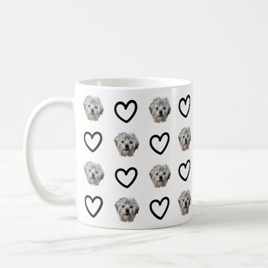 Personalize It! Black Heart Pet Photo Kaffeetasse (Links)