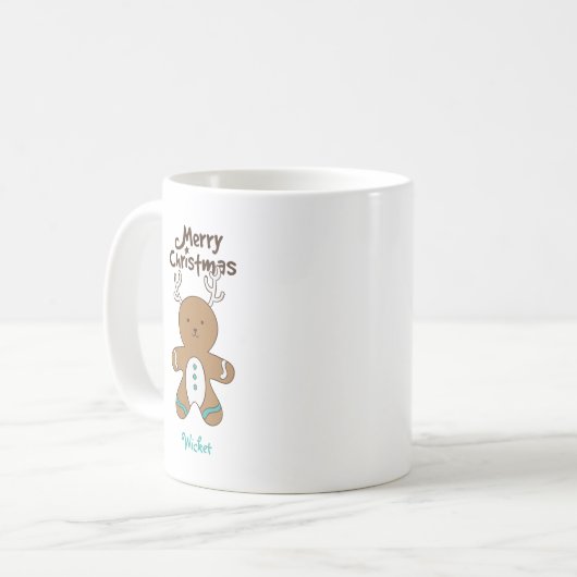Personalize-it Christmas Deer Bär Gingerbread Man Kaffeetasse (Vorderseite Links)