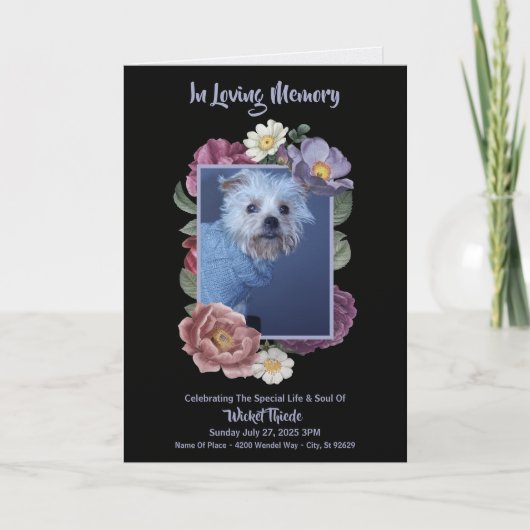 Personalize It! Floral Photo Pet Memorial Programm (Vorderseite)