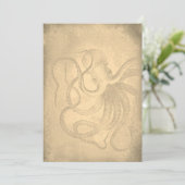 Personalize it | old octopus | Vintage Paper Einladung (Stehend Vorderseite)