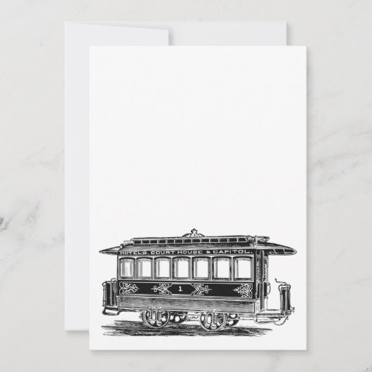 Personalize it |Old tram |streetcar Vintage engine Einladung (Vorderseite)