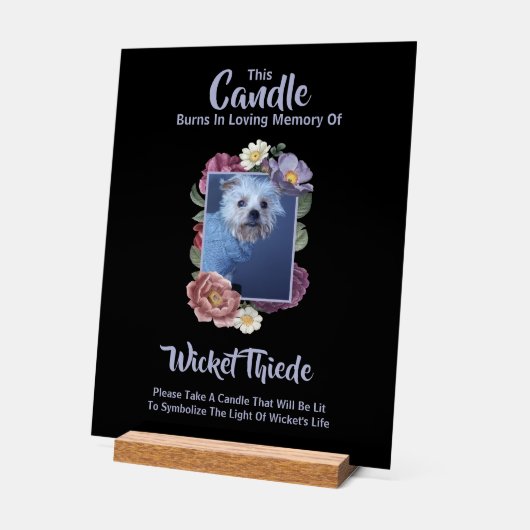 Personalize It! Pet Memorial Candle Sign W/Photo Acrylschild (Winkel)