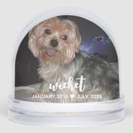 Personalize It! Pet Memorial Photo & Name WHITE Schneekugeln