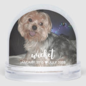 Personalize It! Pet Memorial Photo & Name WHITE Schneekugeln (Rückseite)