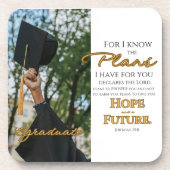 Personalize Jeremiah 29:11 Grad Cap Scripture Getränkeuntersetzer (Vorderseite)