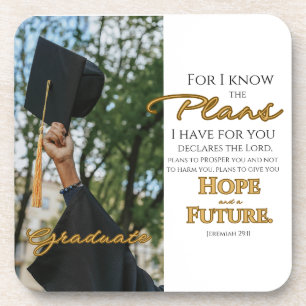 Personalize Jeremiah 29:11 Grad Cap Scripture Getränkeuntersetzer