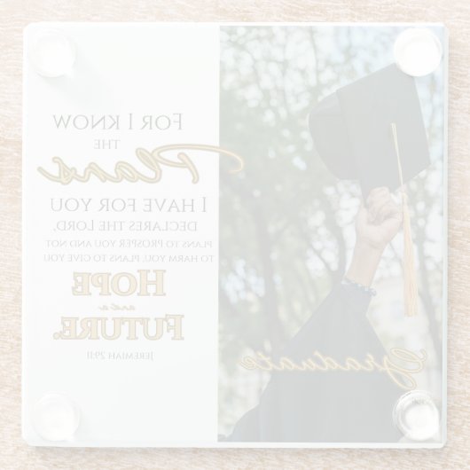 Personalize Jeremiah 29:11 Grad Cap Scripture Glasuntersetzer (Rückseite)