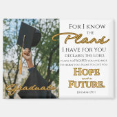 Personalize Jeremiah 29:11 Grad Cap Scripture Magnet (Vorderseite)