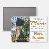 Personalize Jeremiah 29:11 Grad Cap Scripture Magnet (Vorderseite/Rückseite)