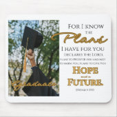 Personalize Jeremiah 29:11 Grad Cap Scripture Mousepad (Vorne)