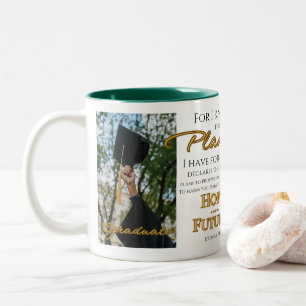 Personalize Jeremiah 29:11 Grad Cap Scripture Zweifarbige Tasse