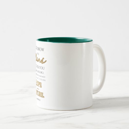 Personalize Jeremiah 29:11 Grad Cap Scripture Zweifarbige Tasse (VorderseiteRechts)