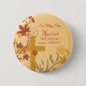 Personalize, Jubilee Anniversary Nun Cross, Wirbel Button (Vorderseite)