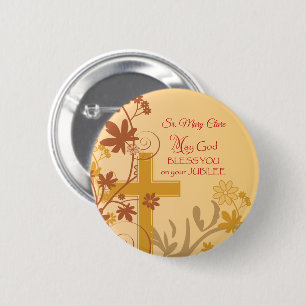 Personalize, Jubilee Anniversary Nun Cross, Wirbel Button