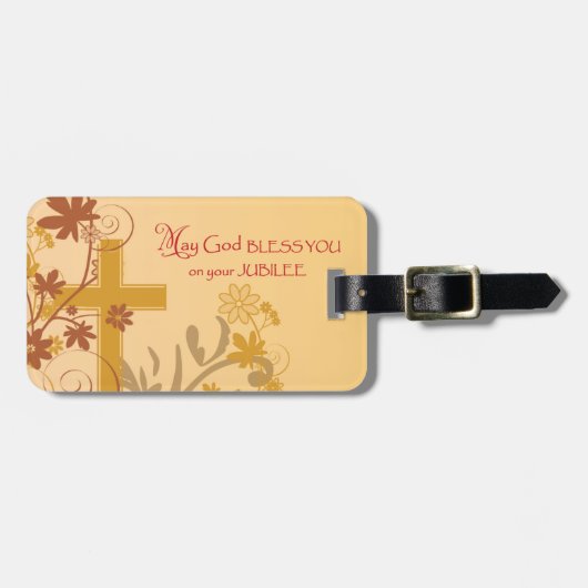 Personalize, Jubilee Anniversary Nun Cross, Wirbel Gepäckanhänger (Vorderseite horizontal)