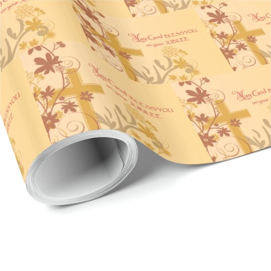 Personalize, Jubilee Anniversary Nun Cross, Wirbel Geschenkpapier (Rolleneckpunkt)