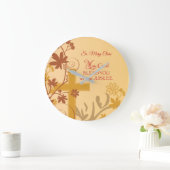 Personalize, Jubilee Anniversary Nun Cross, Wirbel Große Wanduhr (Zuhause)