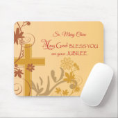 Personalize, Jubilee Anniversary Nun Cross, Wirbel Mousepad (Mit Mouse)