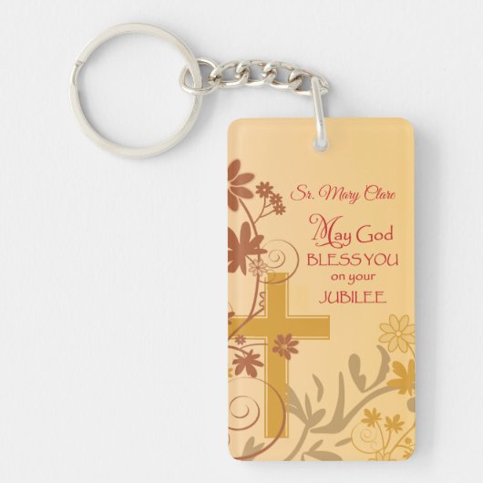 Personalize, Jubilee Anniversary Nun Cross, Wirbel Schlüsselanhänger (Vorderseite)