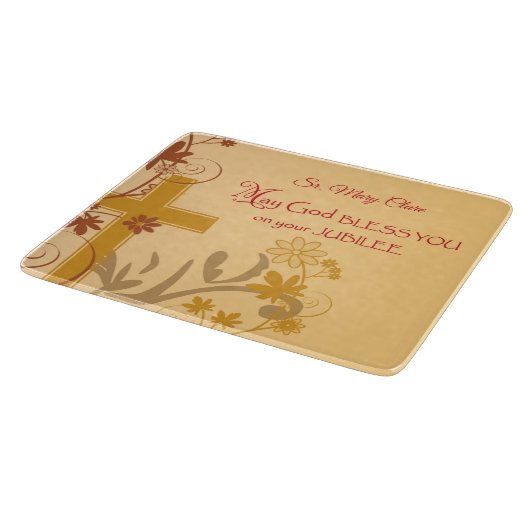 Personalize, Jubilee Anniversary Nun Cross, Wirbel Schneidebrett (Ecke)