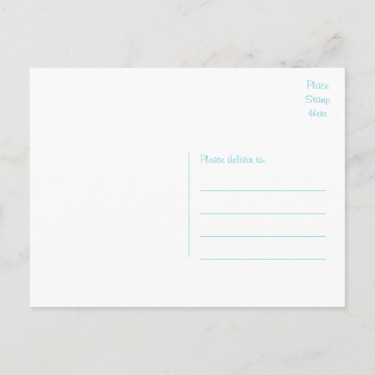 Personalize Just Married Blue Wedding Ankündigung (Rückseite)