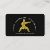 Personalize Karate instructor Gold Kickboxing  Visitenkarte (Vorderseite)