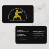Personalize Karate instructor Gold Kickboxing Visitenkarte (Vorne/Hinten)